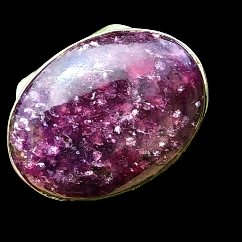 Jay King Sterling Silver Chunky Purple Lepidolite Ring Sz 7.5 Boho Cowgirl